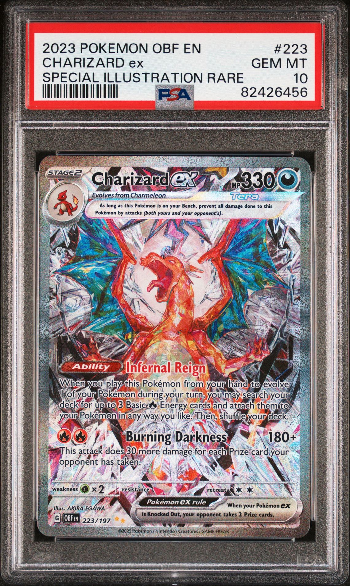 2023 Pokemon POKEMON OBF EN-OBSIDIAN FLAMES SPECIAL ILLUSTRATION RARE #223 Charizard Ex front