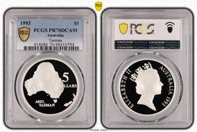 1993 $5 Tasman PR70DCAM