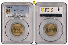 1994-C $1 10th Anniv. Dollar MS67