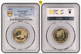 2019 $1 The Great Air Race 1919 Alliance P.2 MS67