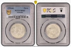 1952(m) Florin KM-48  Ag MS63