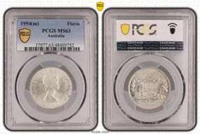 1954(m) Florin KM-54  Ag MS63