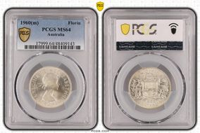 1960(m) Florin KM-60  Ag MS64