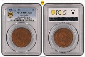1952 A. (p) 1D London Reverse MS63BN