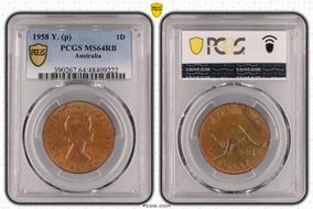 1958 Y. (p) 1D MS64RB