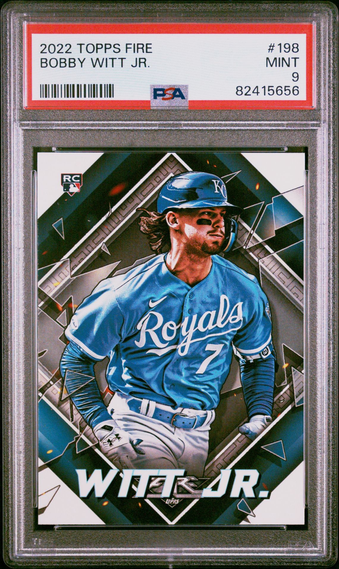 2022 Topps Fire Bobby Witt Jr. #198 Mint 9 front