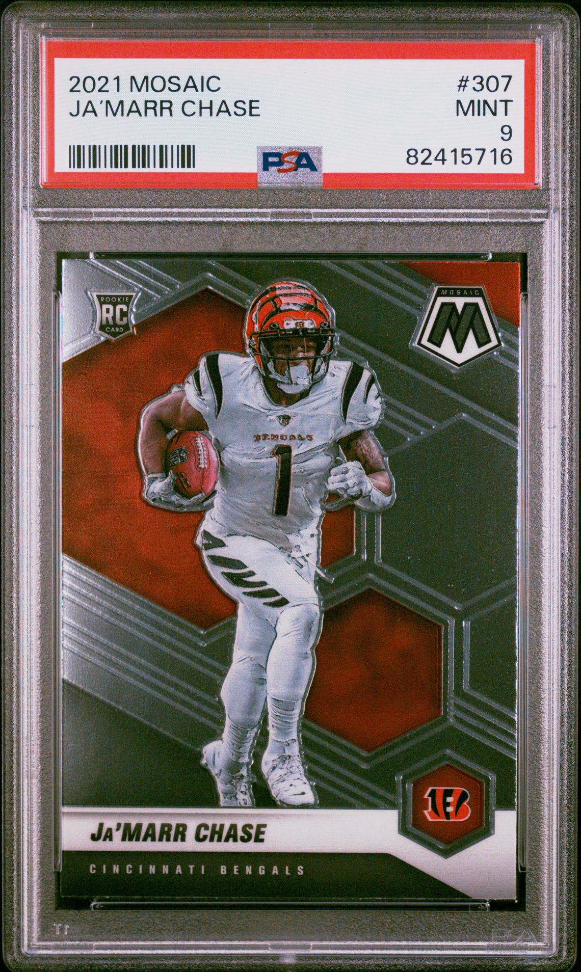2021 Panini Mosaic Ja’marr Chase #307 Mint 9 front