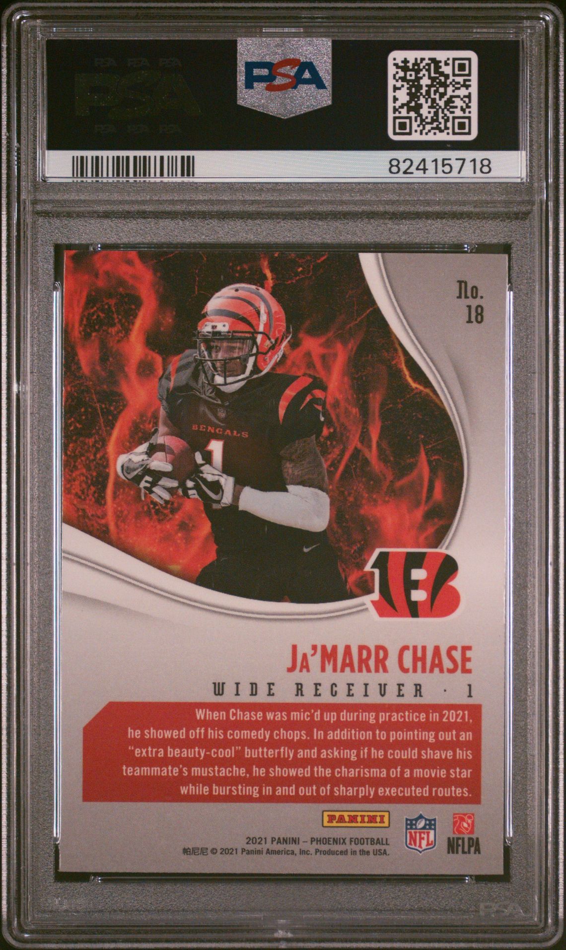 2021 Panini Phoenix Heat Wave Ja’marr Chase #18 (Heat Wave) Mint 9 back