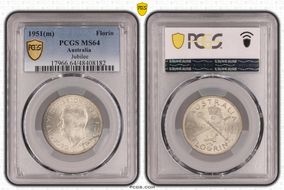 1951(m) Florin Jubilee KM-47  Ag MS64