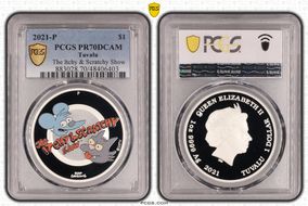 2021-P $1 The Itchy & Scratchy Show Colorized PR70DCAM