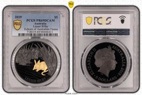 2019 $5 Lesser Bilby Echoes of Australian Fauna PR69DCAM