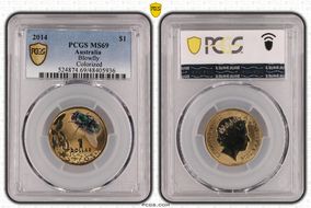 2014 $1 Blowfly  Colorized MS69