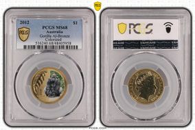 2012 $1 Gorilla Al-Bronze Colorized MS68