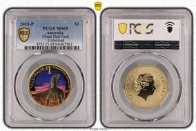2012-P $1 Uluru Natl Park  Colorized MS69