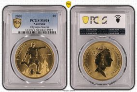 2000 $5 Olympic - Soccer MS68