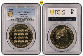 2011 $5 Royal Visit MS68