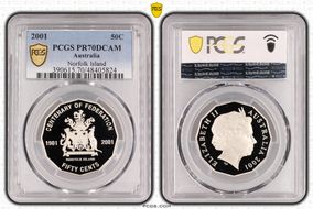 2001 50C Norfolk Island PR70DCAM
