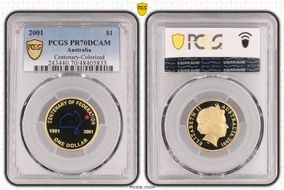 2001 $1 Centenary-Colorized PR70DCAM