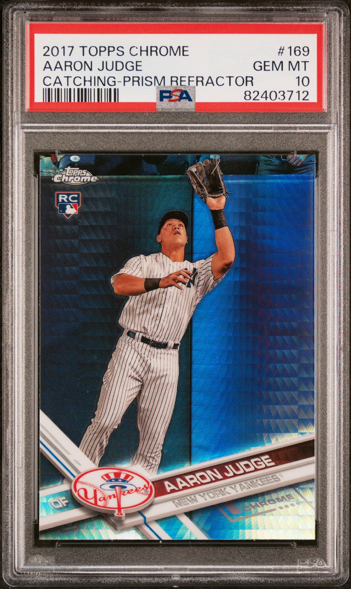 2017 Topps Chrome Aaron Judge #169 (Prism Refractor) Gem Mt 10 front