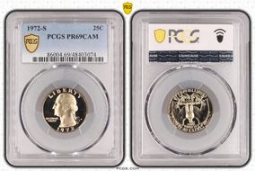 1972-S 25C PR69CAM