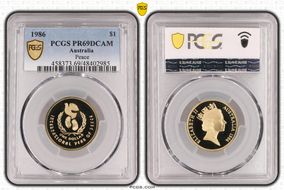 1986 $1 Peace PR69DCAM