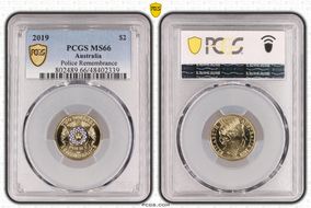 2019 $2 Police Remembrance Colorized MS66