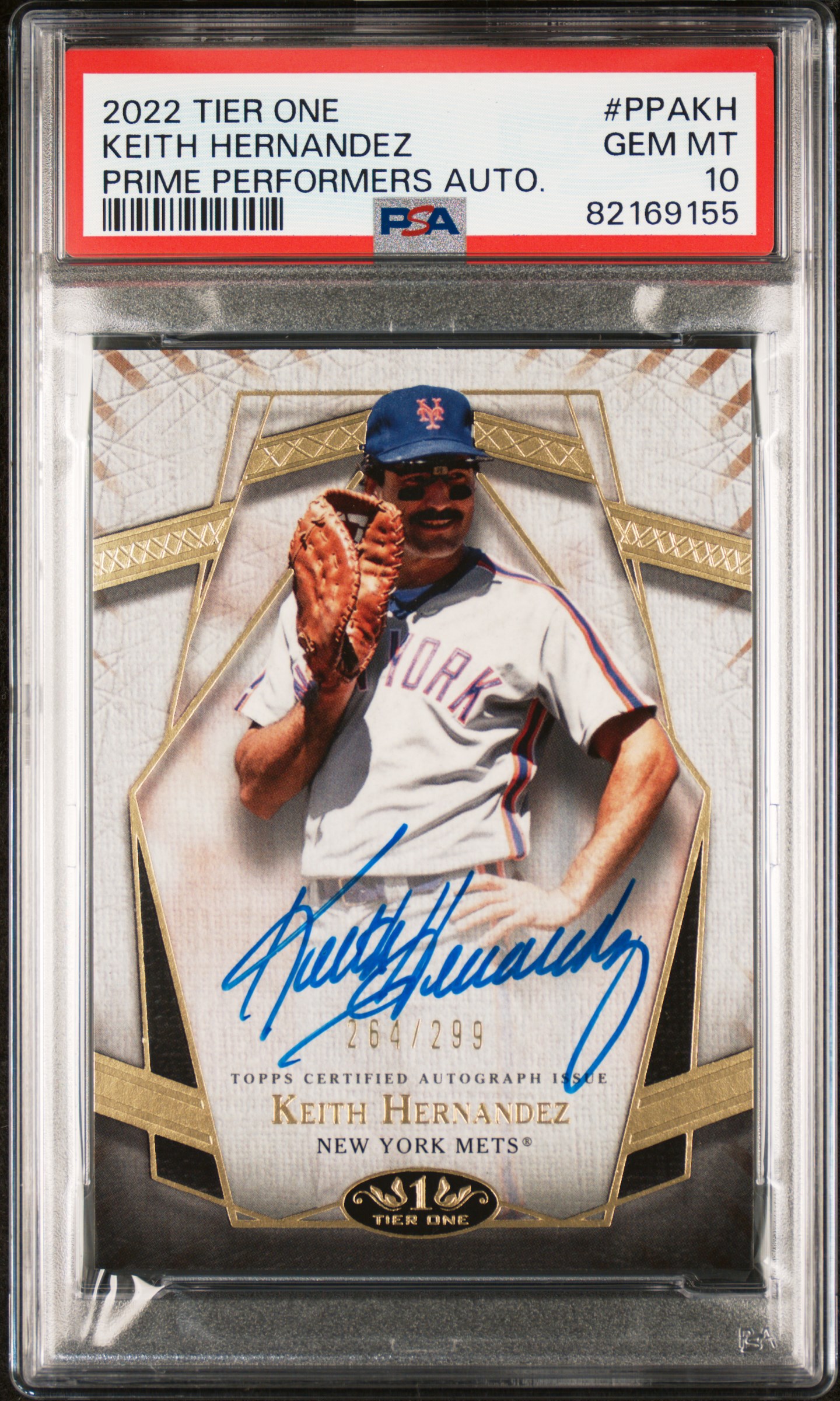 2022 Topps Tier One Prime Performers Autographs Keith Hernandez #PPAKH PSA 10