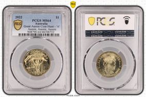 2022 $1 Great Aussie Coin Hunt - 'A' Aussie, Aussie, Aussie MS64