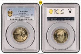 2022 $1 Great Aussie Coin Hunt - 'H' Hooroo MS64