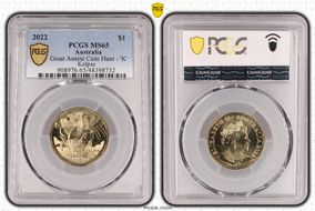 2022 $1 Great Aussie Coin Hunt - 'K' Kelpie MS65