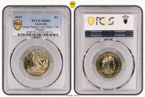 2022 $1 Great Aussie Coin Hunt - 'M' Magpie MS65