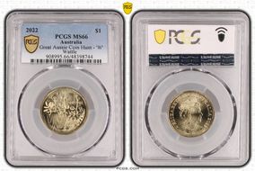 2022 $1 Great Aussie Coin Hunt - 'W' Wattle MS66