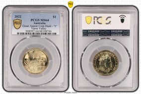 2022 $1 Great Aussie Coin Hunt - 'Y' Yarra Valley MS64