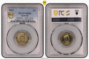 2023 $2 Matildas - Dark Green Colorized MS62