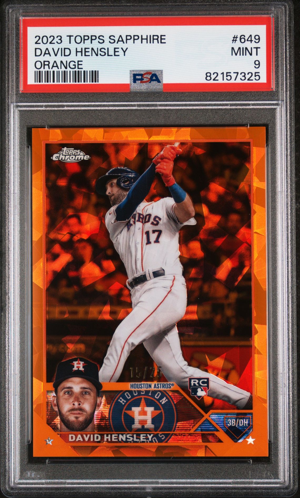 2023 Topps Chrome TOPPS CHROME SAPPHIRE ORANGE #649 David Hensley front