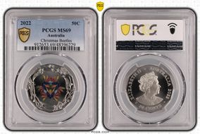 2022 50C Christmas Beetles Colorized MS69