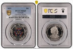 2022 50C Christmas Beetles Colorized MS69