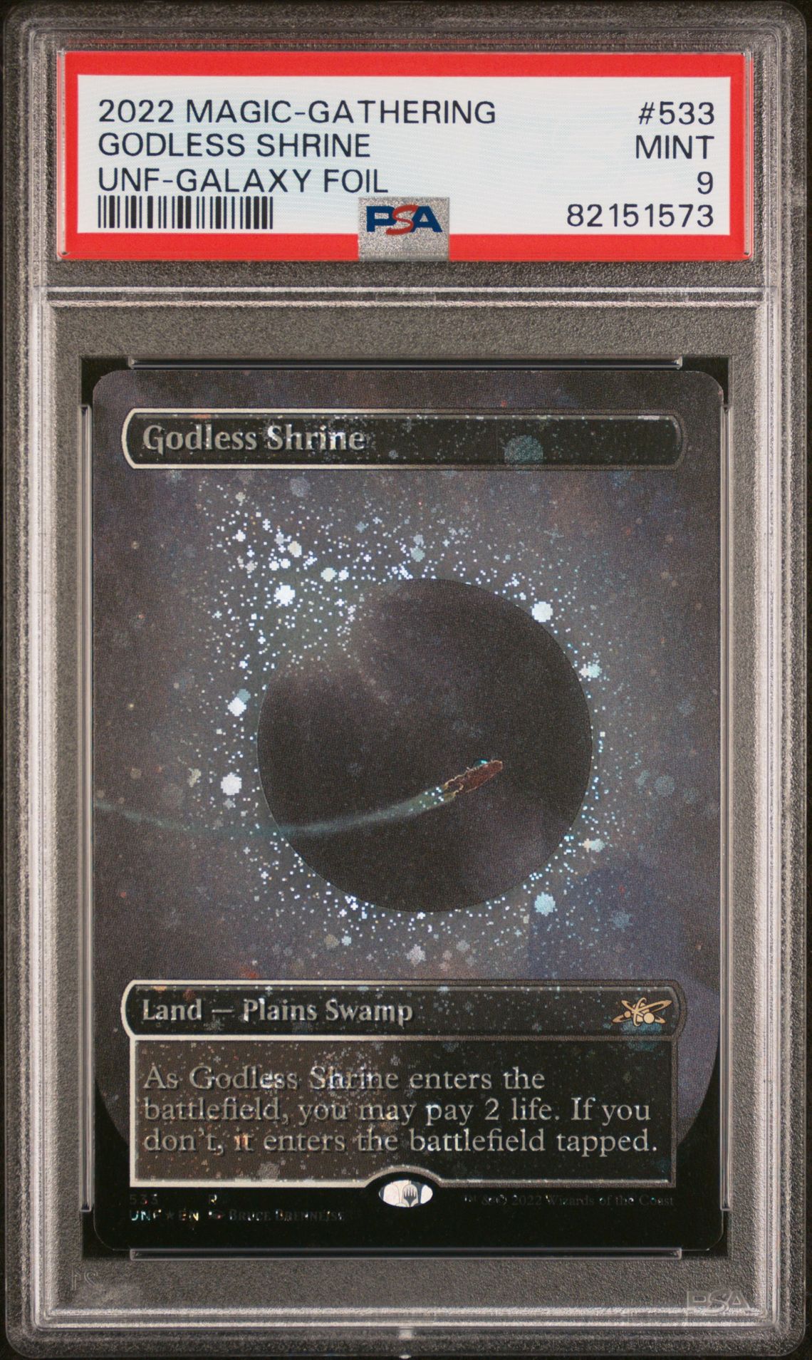 2022 MTG MAGIC THE GATHERING UNFINITY GALAXY FOIL #533 Godless Shrine front