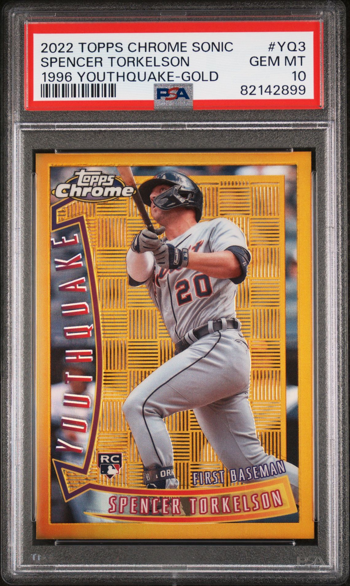 2022 Topps TOPPS CHROME SONIC 1996 YOUTHQUAKE GOLD #YQ3 Spencer Torkelson front
