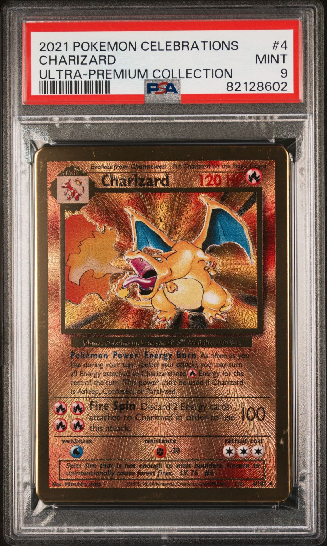 2021 Pokemon Celebrations Gold #4 Charizard front