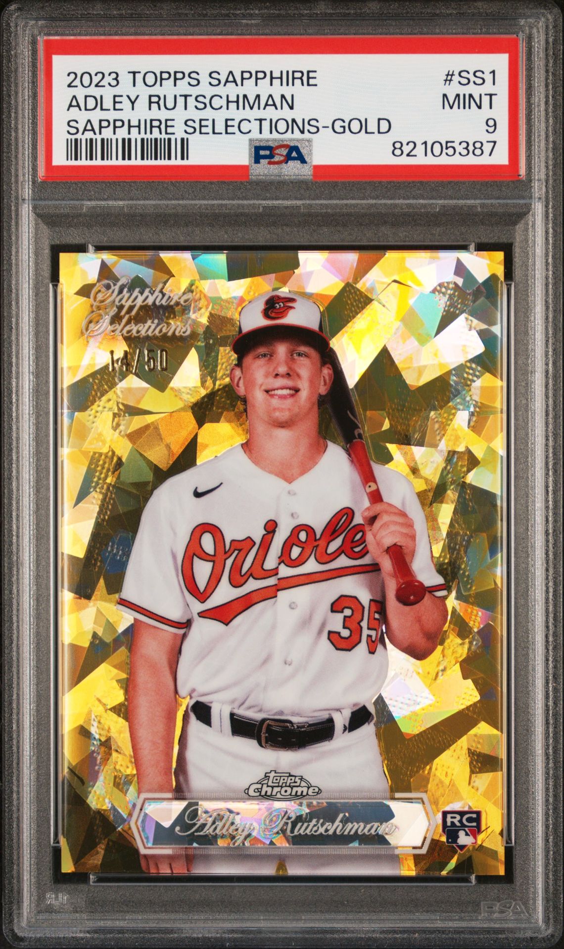 2023 Topps Chrome TOPPS CHROME SAPPHIRE SAPPHIRE SELECTIONS GOLD #SS1 Adley Rutschman front
