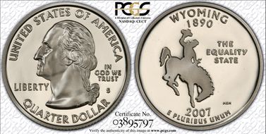2007-S 25C Wyoming PR70DCAM