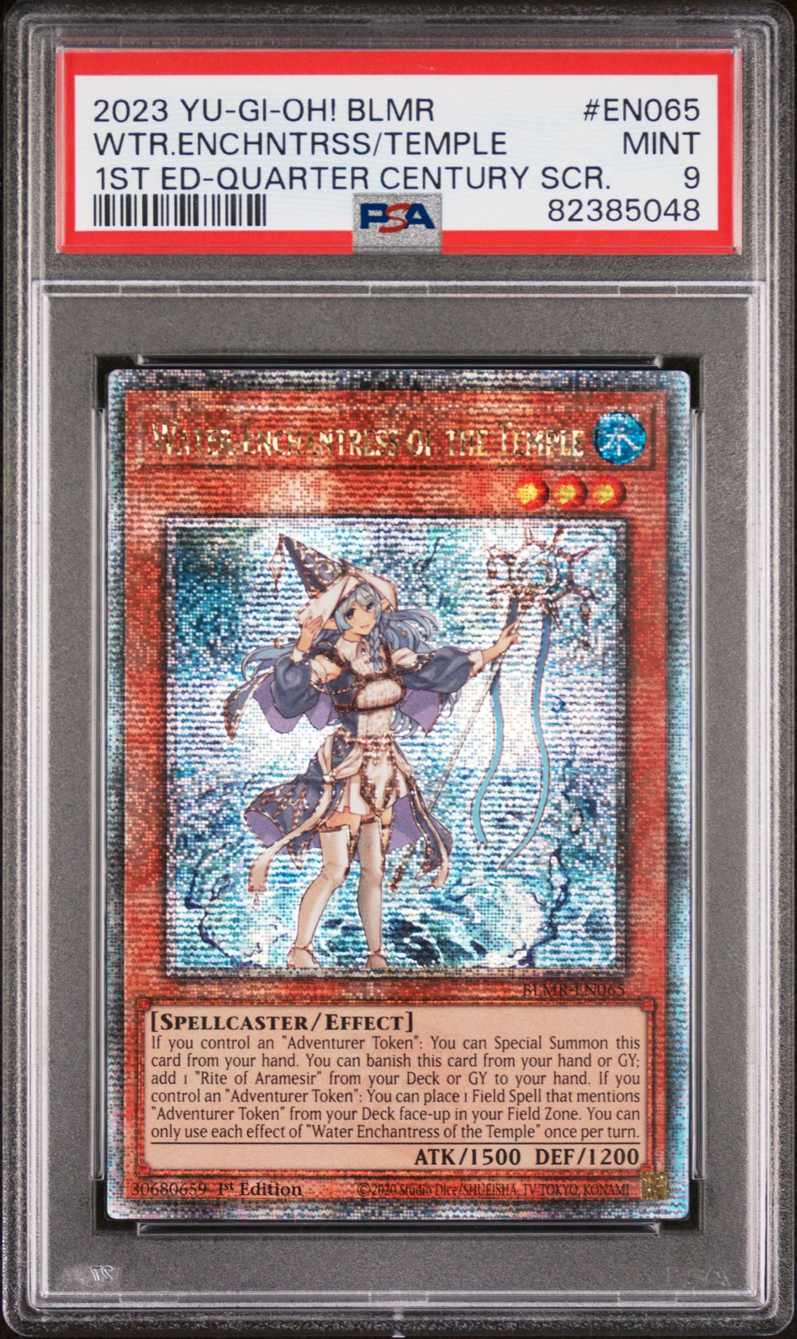 2023 Yu-Gi-Oh! YU-GI-OH! BLMR-BATTLES OF LEGEND: MONSTROUS REVENGE 1ST ED-QUARTER CENTURY SCR. #EN065 Wtr.Enchntrss/Temple front