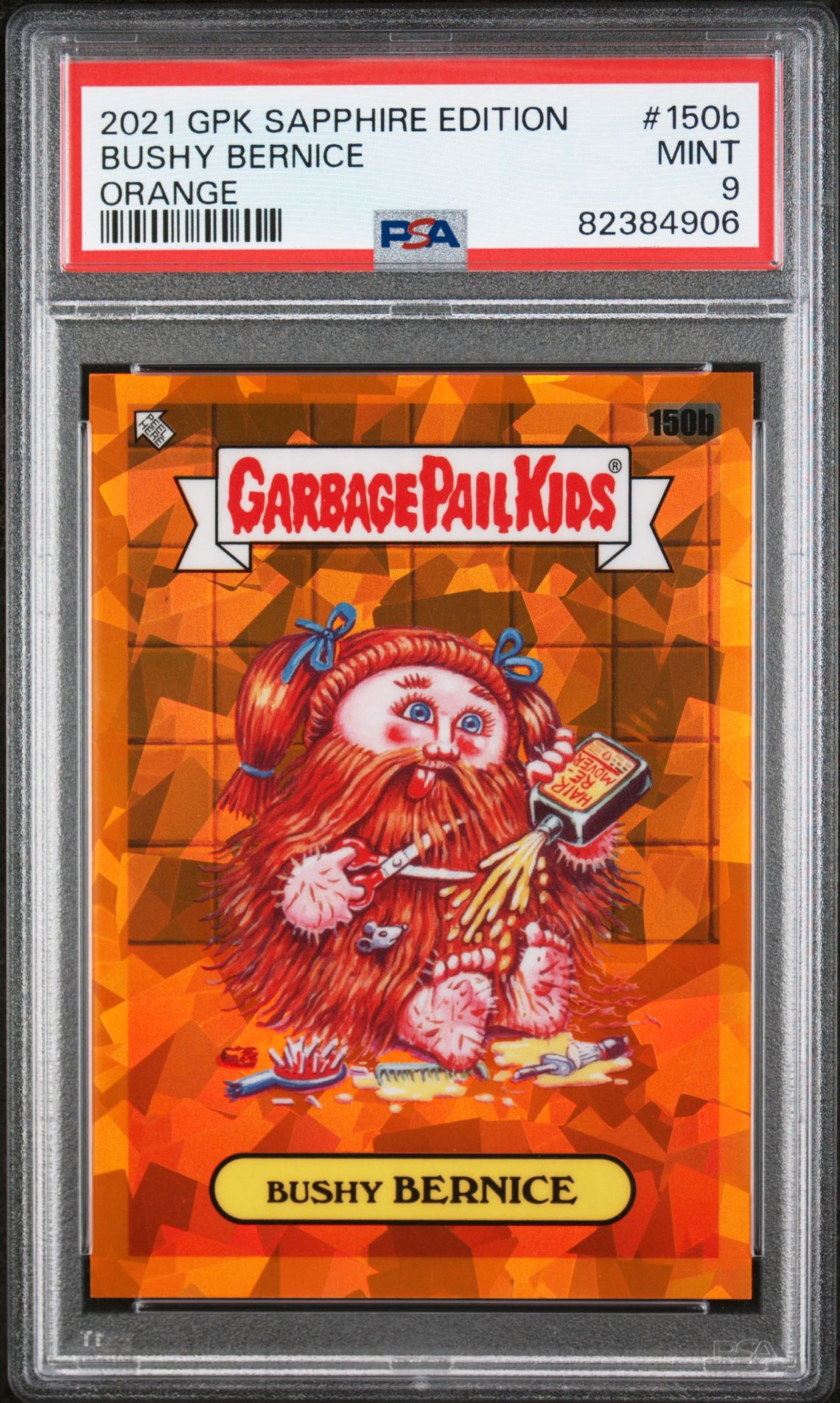 2021 Topps GARBAGE PAIL KIDS SAPPHIRE EDITION ORANGE #150B Bushy Bernice front