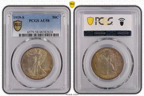 1919-S 50C AU58
