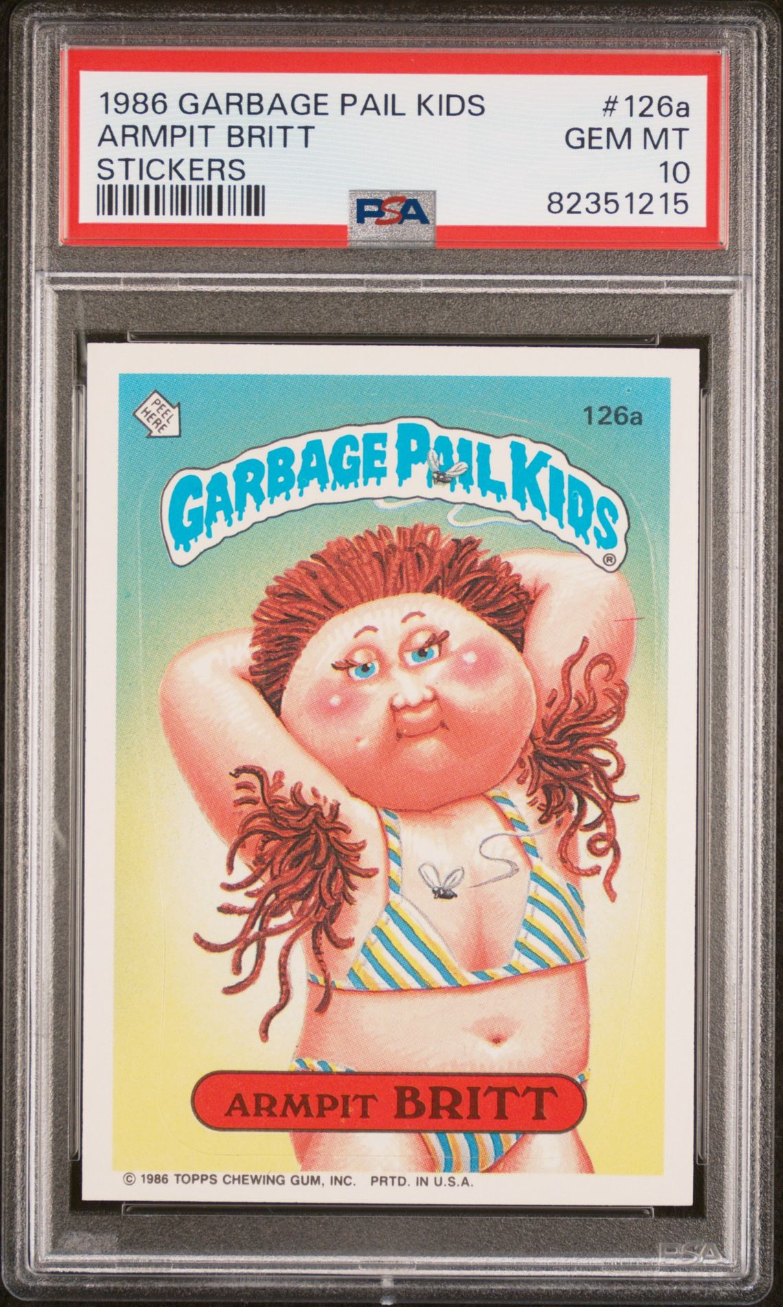 1986 Topps GARBAGE PAIL KIDS STICKERS #126A Armpit Britt front