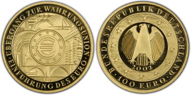 2002-F € 100 Jaeger-493 Euro Currency MS69