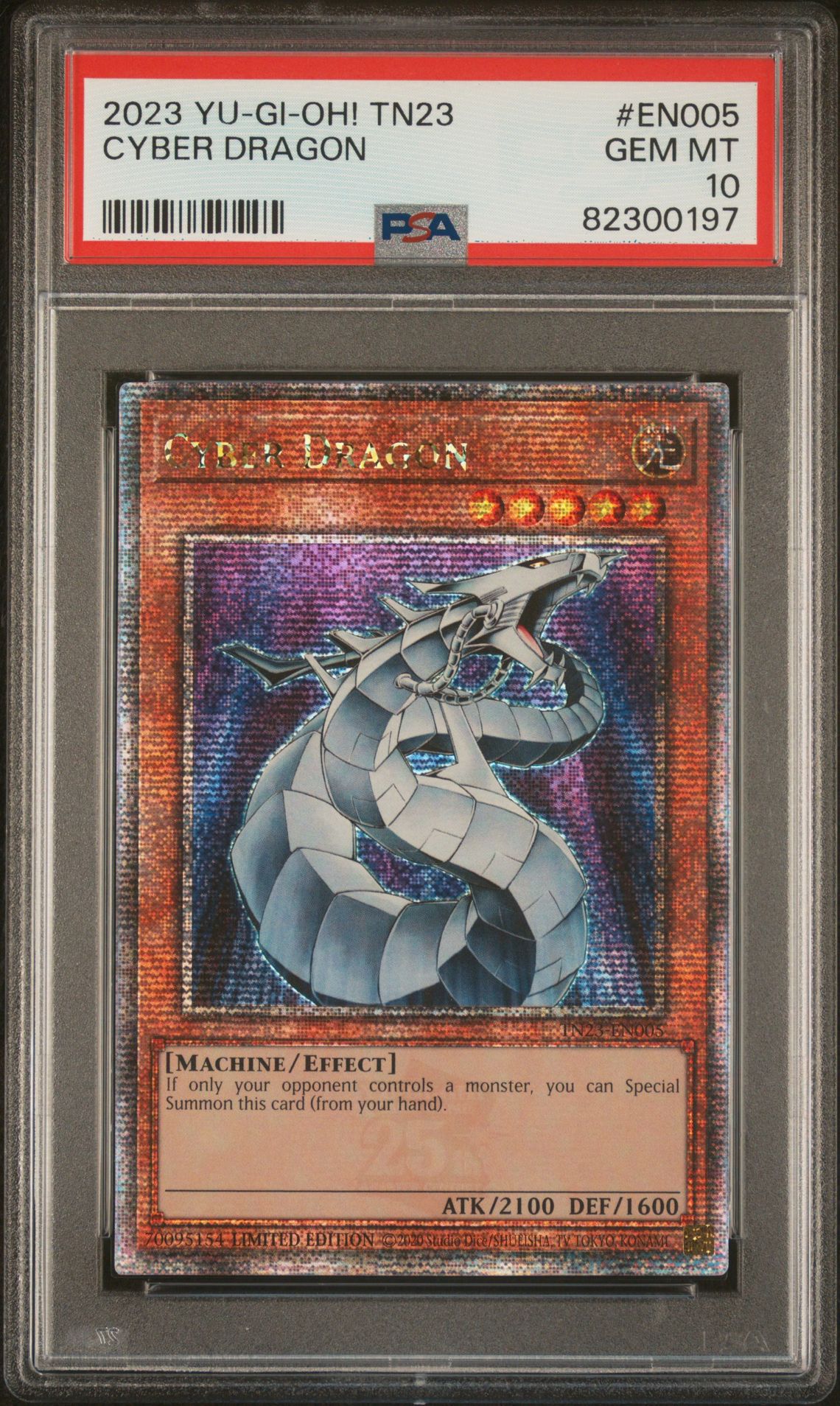 2023 Yu-Gi-Oh! YU-GI-OH! TN23-25TH ANNIVERSARY TIN: DUELING HEROES #EN005 Cyber Dragon front