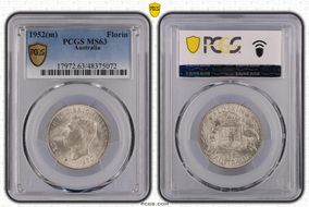 1952(m) Florin KM-48  Ag MS63
