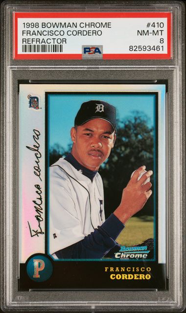 1998 Bowman Bowman Chrome Refractor #410 Cordero front